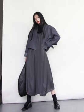 「国潮」｜「アイテム（ブルゾン）」を使った、奢侈的大侠さん（レディース・163cm）の秋コーディネート