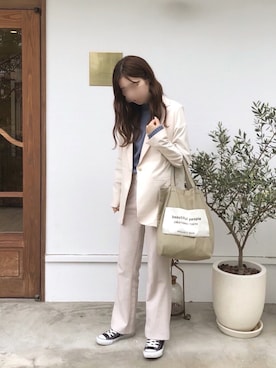 「ラブアンドピース2020」｜「アイテム（その他アウター）」を使った、nnk.さん（レディース・161cm）の秋コーディネート