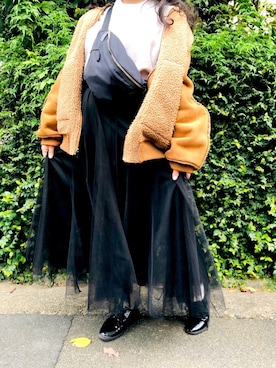 「お揃い」｜「アイテム（ジャケット/アウター）」を使った、れいみさん（レディース・155cm）の秋コーディネート