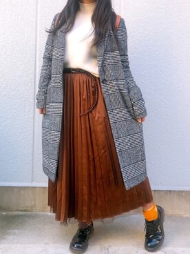 「WORKS（ワークス）のアイテム（ジャケット/アウター）」を使った、れいみさん（レディース・155cm）の冬コーディネート