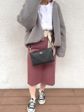 「Another Edition（アナザーエディション）のアイテム（ノーカラージャケット）」を使った、mayukoさん（レディース・147cm）の秋コーディネート