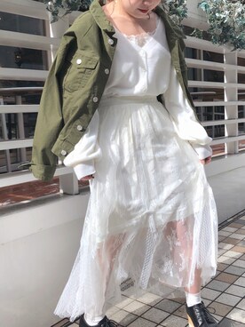 mayukoさんの「シースルーレーシースカート」を使ったコーディネート
