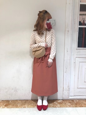 「one after another NICE CLAUP（ワンアフターアナザーナイスクラップ）のアイテム（スリッポン）」を使った、mayukoさん（レディース・147cm）の春コーディネート