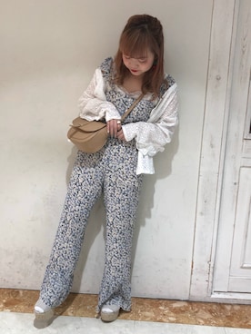 「nice claup」｜「アイテム（サロペット/オーバーオール）」を使った、mayukoさん（レディース・147cm）の春コーディネート