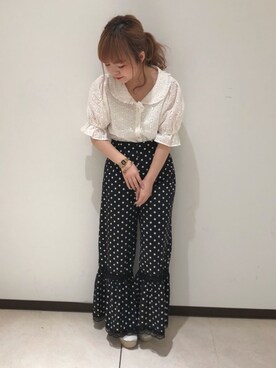mayukoさんの「裾レース切り替えパンツ」を使ったコーディネート