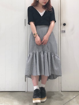 「OZOC（オゾック）のアイテム（その他シューズ）」を使った、mayukoさん（レディース・147cm）の夏コーディネート