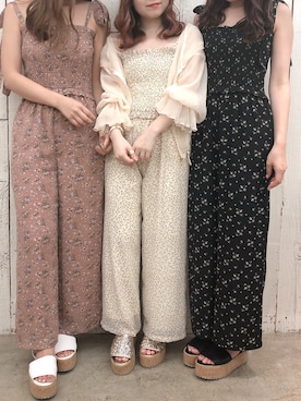 「one after another NICE CLAUP（ワンアフターアナザーナイスクラップ）のアイテム（サロペット/オーバーオール）」を使った、mayukoさん（レディース・147cm）の春コーディネート