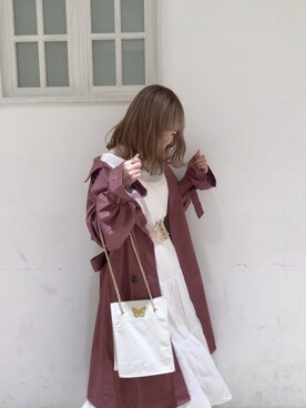 トレンチコート ピンク系 を使った 秋 の人気ファッションコーディネート Wear