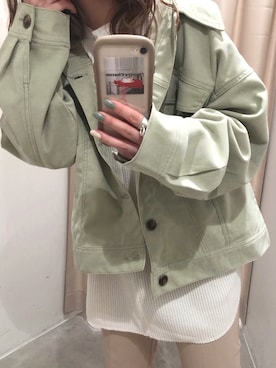 「one after another NICE CLAUP（ワンアフターアナザーナイスクラップ）のアイテム（ブルゾン）」を使った、mayukoさん（レディース・147cm）の春コーディネート