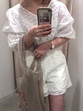 「コットンレース」｜mayukoさん（レディース・147cm）の春コーディネート