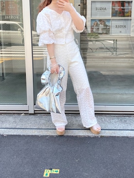 「コットンレース」｜mayukoさん（レディース・147cm）の夏コーディネート