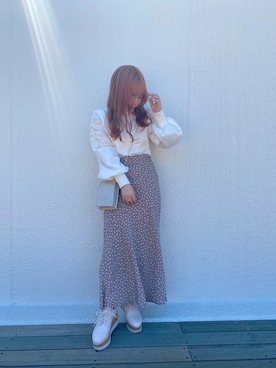「袖ボリューム」｜「アイテム（その他シューズ）」を使った、mayukoさん（レディース・147cm）の夏コーディネート