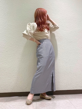 「one after another NICE CLAUP（ワンアフターアナザーナイスクラップ）のアイテム（バレエシューズ、ゴールド系）」を使った、mayukoさん（レディース・147cm）の秋コーディネート