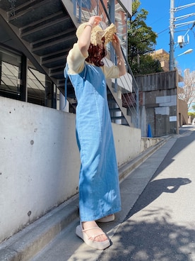 「nice claup」｜「アイテム（帽子）」を使った、mayukoさん（レディース・147cm）の春コーディネート