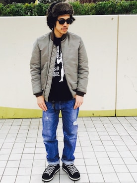 「STAMMBAUM（シュタンバーム）のアイテム」を使った、ガッツ‘石ころ’松さん（メンズ・170cm）の冬コーディネート