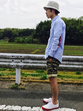 「DELICIOUS（デリシャス）のアイテム」を使った、ガッツ‘石ころ’松さん（メンズ・170cm）の夏コーディネート