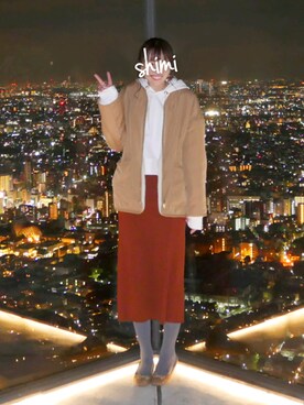 「リバーシブル」｜「アイテム（バレエシューズ）」を使った、しみさん（レディース・164cm）の冬コーディネート