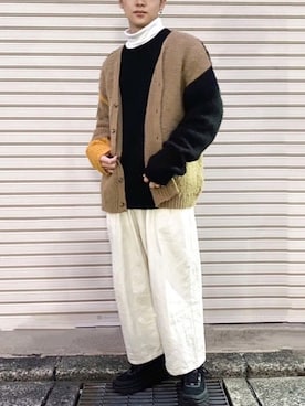 「Adoon plain（アドーンプレーン）のアイテム（パンツ）」を使った、たいせーさん（メンズ・170cm・20代）の冬コーディネート