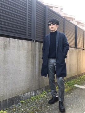 「EDIFICE（エディフィス）のアイテム（その他シューズ）」を使った、子猿TKさん（メンズ・166cm）の春コーディネート