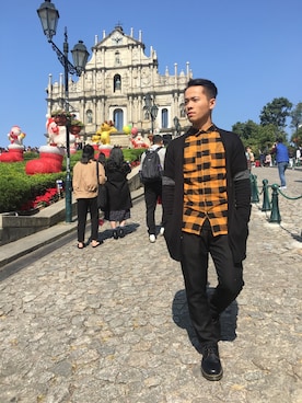 「NEXHYPE（ネックスハイプ）のアイテム」を使った、梓城さん（メンズ・165cm）の冬コーディネート