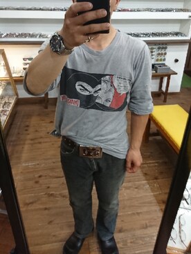 「DOLCE&GABBANA（ドルチェアンドガッバーナ）のアイテム（Tシャツ/カットソー）」を使った、翼さん（メンズ・163cm）の夏コーディネート
