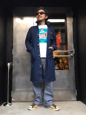 「アイテム（その他アウター）」を使った、SNOW PLANT STOREさん（メンズ・173cm）の春コーディネート