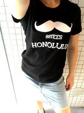 「88TEES（エイティーエイティーズ）のアイテム（Tシャツ/カットソー）」を使った、yuinaさん（レディース・151cm）の夏コーディネート