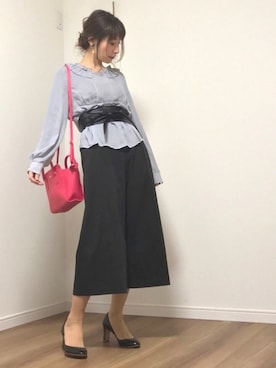 「サッシュベルト」｜「アイテム（トレンチコート）」を使った、❁ a i  ❁さん（レディース・158cm）の春コーディネート