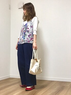 「仕事コーデ」｜「アイテム（ライダースジャケット）」を使った、❁ a i  ❁さん（レディース・158cm）の春コーディネート