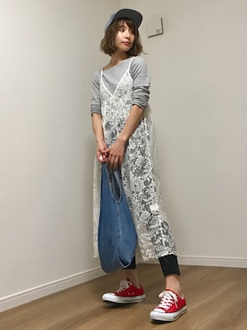 「シュプリーム」｜「アイテム（ワンピース/ドレス）」を使った、❁ a i  ❁さん（レディース・158cm）の春コーディネート
