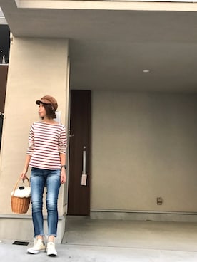 「切りっぱなしデニム」｜「アイテム（その他）」を使った、❁ a i  ❁さん（レディース・158cm）の秋コーディネート