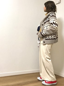「カウチン」｜「アイテム（その他）」を使った、❁ a i  ❁さん（レディース・158cm）の冬コーディネート