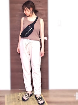 「Ungrid（アングリッド）のウォッシュワッフルタンクトップ（タンクトップ）」を使った、❁ a i  ❁さん（レディース・158cm）の夏コーディネート