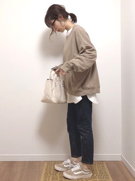 「H&M DIVIDED（エイチアンドエム　ディヴァイデッド）のアイテム（スウェット）」を使った、❁ a i  ❁さん（レディース・158cm）の秋コーディネート