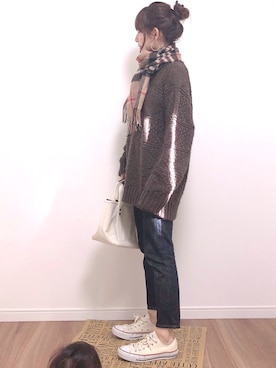 「アイラブCONVERSE」｜❁ a i  ❁さん（レディース・158cm）の冬コーディネート