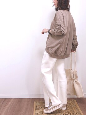 「H&M DIVIDED（エイチアンドエム　ディヴァイデッド）のアイテム（スウェット）」を使った、❁ a i  ❁さん（レディース・158cm）の冬コーディネート