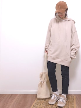 「ZOZO（ゾゾ）のスリムテーパードデニムパンツ［WOMEN］（デニムパンツ）」を使った、❁ a i  ❁さん（レディース・158cm）の冬コーディネート