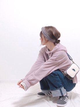 「rps（アールピーエス）のアイテム（パーカー）」を使った、❁ a i  ❁さん（レディース・158cm）の冬コーディネート