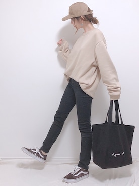 「H&M DIVIDED（エイチアンドエム　ディヴァイデッド）のアイテム（スウェット）」を使った、❁ a i  ❁さん（レディース・158cm）の春コーディネート