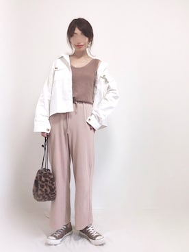 「Ungrid（アングリッド）のウォッシュワッフルタンクトップ（タンクトップ）」を使った、❁ a i  ❁さん（レディース・158cm）の夏コーディネート