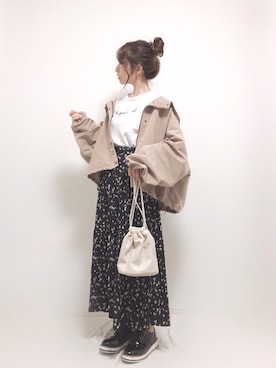 「アニマル」｜「アイテム（ブルゾン）」を使った、❁ a i  ❁さん（レディース・158cm）の秋コーディネート
