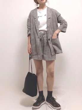 「オックスフォードシューズ」｜「アイテム（ジャケット/アウター）」を使った、❁ a i  ❁さん（レディース・158cm）の秋コーディネート