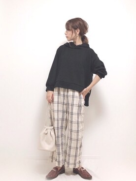 「LIPSTAR（リップスター）のバックシフォンプリーツパーカー（パーカー）」を使った、❁ a i  ❁さん（レディース・158cm）の秋コーディネート