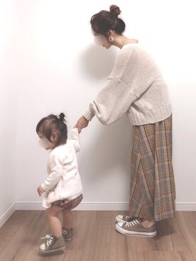 「CANAL JEAN（キャナルジーン）のvia j(ヴィアジェイ) ギマニットカーディガン（カーディガン/ボレロ）」を使った、❁ a i  ❁さん（レディース・158cm）の秋コーディネート