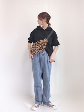 「LIPSTAR（リップスター）のバックシフォンプリーツパーカー（パーカー）」を使った、❁ a i  ❁さん（レディース・158cm）の秋コーディネート