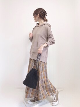 「SEVENDAYS=SUNDAY（セブンデイズサンデイ）のアイテム（パーカー）」を使った、❁ a i  ❁さん（レディース・158cm）の秋コーディネート