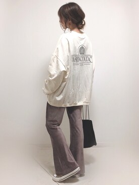 「CLEA（クレア）のWASHINGTON BIG ロンT（Tシャツ/カットソー）」を使った、❁ a i  ❁さん（レディース・158cm）の秋コーディネート