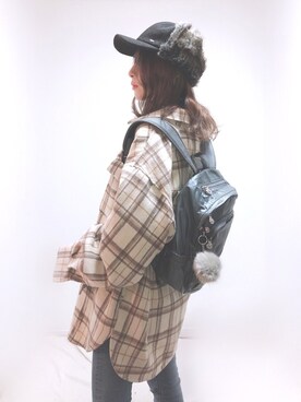 「Aunt Marie's（アントマリーズ）のチェックCPOビッグシャツ / AUNT MARIE'S × WEARISTA YUKI（シャツ/ブラウス）」を使った、❁ a i  ❁さん（レディース・158cm）の秋コーディネート