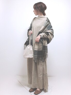 「CLEA（クレア）のアイテム（バレエシューズ）」を使った、❁ a i  ❁さん（レディース・158cm）の冬コーディネート