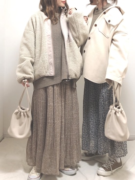 「nougatine（ヌガティーヌ）のアイテム（ジャケット/アウター）」を使った、❁ a i  ❁さん（レディース・158cm）の冬コーディネート